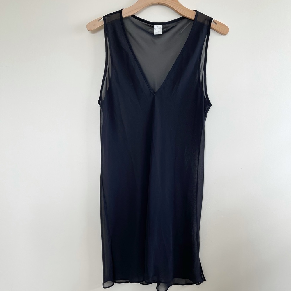 Calvin Klein black sheer dress